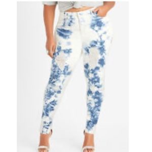 Ashley Stewart distressed acid washed skinny jeans, size 12